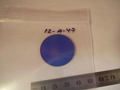 OPTICAL GLASS BLUE FILTER POLISHED MICROSCOPE PART OPTICS AS PICTURED #12-A-47