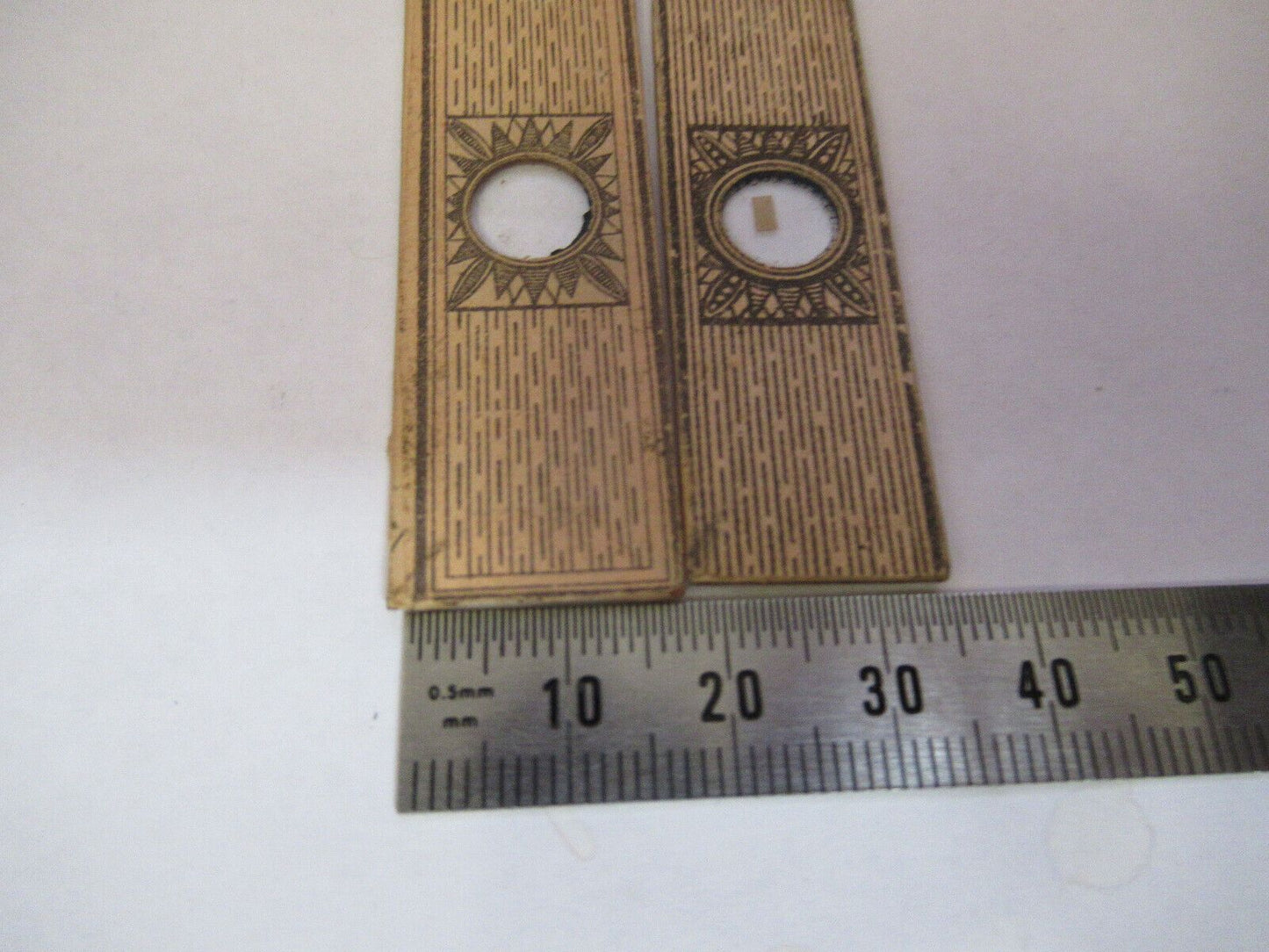 ANTIQUE VICTORIAN PREPARED SLIDE PAIR LONDON MICROSCOPE PART AS PICTURED F8-A-27