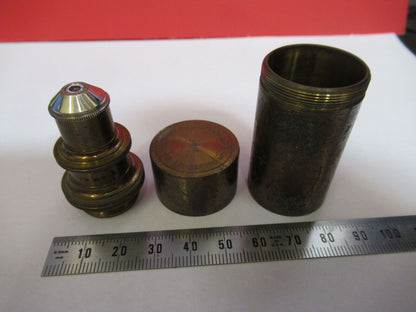 ANTIQUE BRASS BAUSCH LOMB OBJECTIVE  1/4 MICROSCOPE PART AS PICTURED G4-A-58