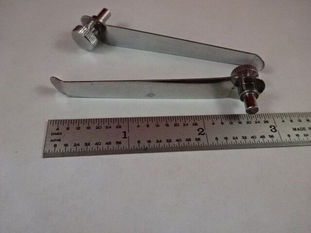 PAIR CLIPS for specimen TABLE MICROSCOPE PART &33-A-82