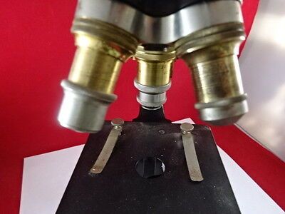 MICROSCOPE ANTIQUE BRASS ERNST LEITZ GERMANY circa 1907 OPTICS AS IS #TC-2