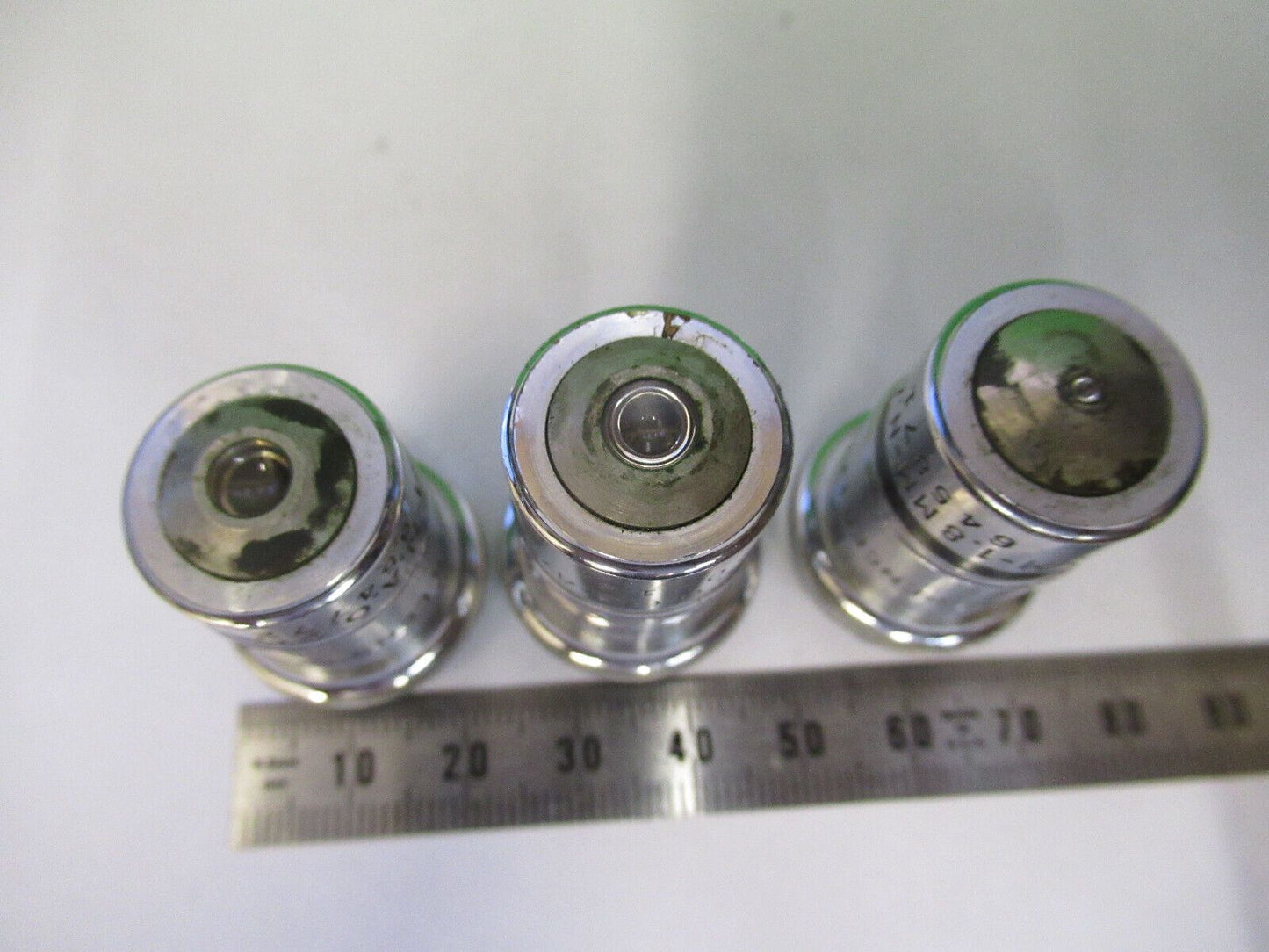 LOT 3 ea OBJECTIVES SPENCER AO MICROSCOPE PART AS PICTURED &R3-B-85