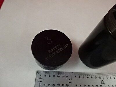 EMPTY ANTIQUE MICROSCOPE OBJECTIVE CONTAINER R. FUESS BERLIN 3 AS IS #N5-A-19