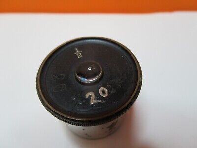 ANTIQUE BAUSCH LOMB BRASS EYEPIECE 1/2 20X MICROSCOPE PART AS PICTURED &17-A-75