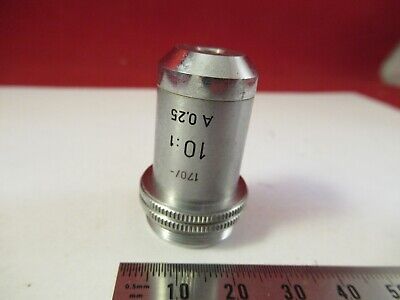 LEITZ GERMANY MICROSCOPE PART OBJECTIVE LENS 10X /170 OPTICS AS PICTURED 8-A-26