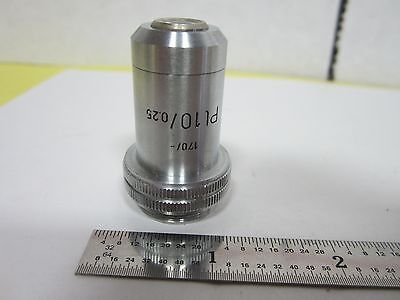 LEITZ WETZLAR GERMANY PL 10X OBJECTIVE MICROSCOPE OPTICS BIN#H1-13