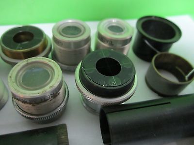 LOT PARTS FOR GAERTNER MICROSCOPE OBJECTIVES + OTHER PARTS AS IS BIN#T5-44