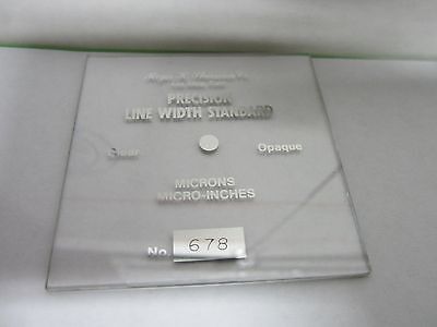 ROGER SHERMAN STANDARD PRECISION LINE WIDTH MICRONS OPTICS BIN#M8-02