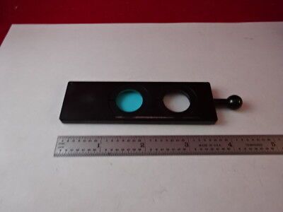 MICROSCOPE PART ZEISS GERMANY IM405 FILTER SLIDE BLUE OPTICS AS IS #88-40