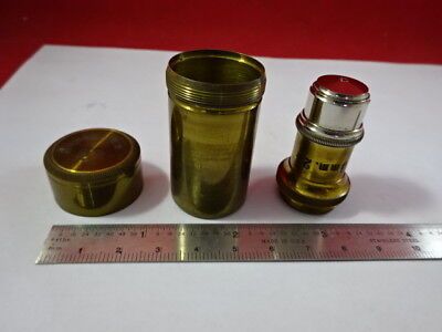 ANTIQUE BRASS OBJECTIVE HOMG 2mm LEITZ ?? GERMANY MICROSCOPE PART AS IS &92-13