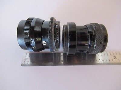 FOR PARTS LOT 2 EA ANTIQUE RARE EYEPIECES OCULAR MICROSCOPE PART OPTICS #60-A-09