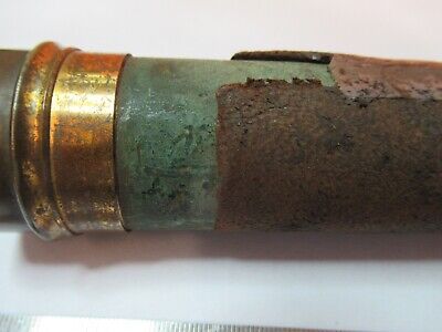 FOR PARTS ANTIQUE BRASS TELESCOPE EXTENDABLE OLD OPTICS AS PICTURED &7B-B-03