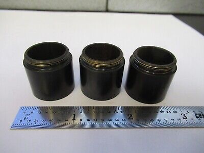 OLYMPUS JAPAN LOT 3 EA BRASS OBJECTIVE EXTENDER MICROSCOPE PART AS PIC &A9-A-39