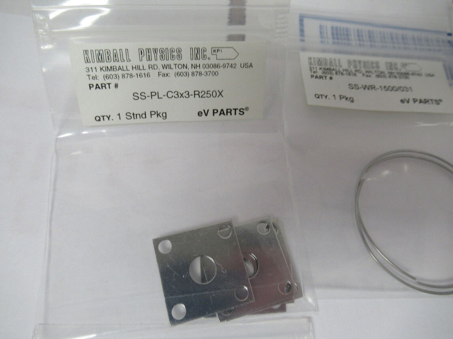 KIMBALL PHYSICS eV LOT PARTS HIGH VACUUM RATED AS PICTURED  #W1-A-36