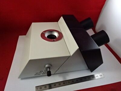 LEICA DMR GERMANY 551501 TRINOCULAR HEAD MICROSCOPE PART OPTICS AS IS &98-62