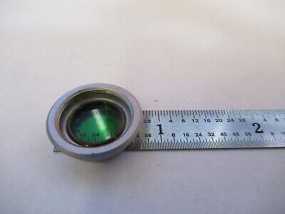 MOUNTED GLASS GREEN FILTER MICROSCOPE PART OPTICS AS IS &3K-A-01