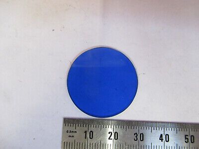 OPTICAL GLASS LEITZ BLUE FILTER MICROSCOPE PART OPTICS AS PICTURED #93-A-12