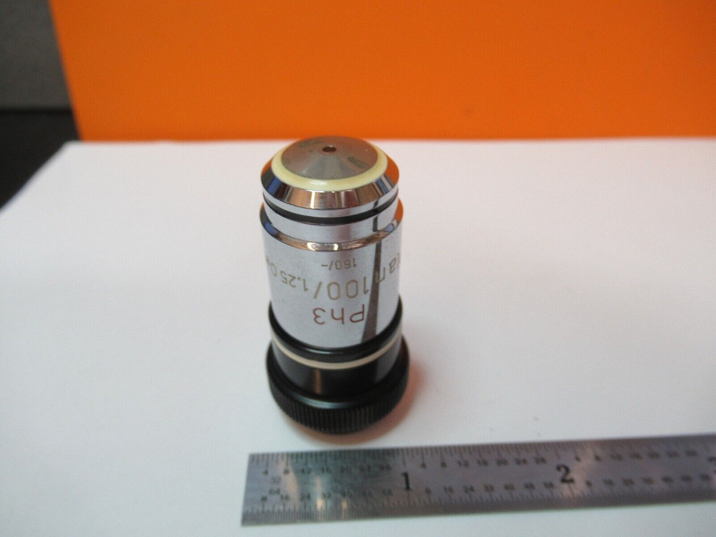 ZEISS GERMANY OBJECTIVE PH3 100X /160 OPTICS MICROSCOPE PART AS PICTURED A2-A-13