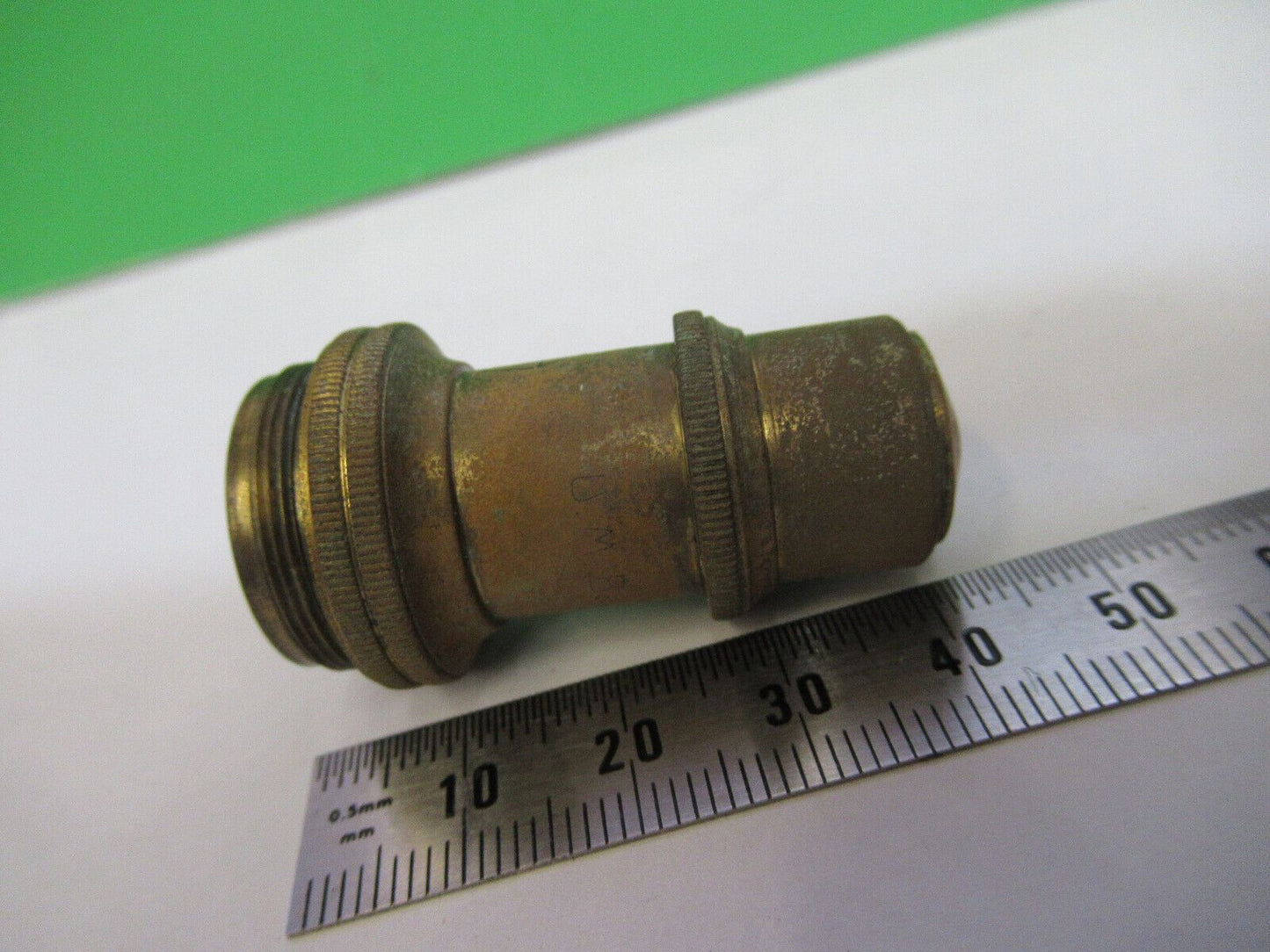 RUSTY ANTIQUE BRASS ERNST LEITZ OBJECTIVE MICROSCOPE PART AS PICTURED &H9-A-43