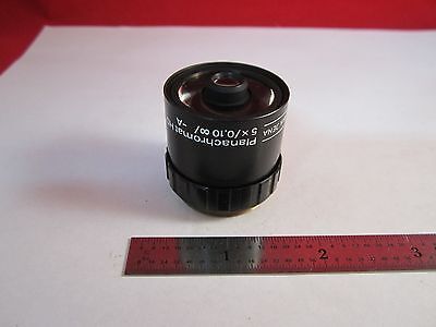 OPTICAL MICROSCOPE OBJECTIVE AUS JENA 5X INFINITY PLAN ACHRO OPTICS BIN#11-DT-O