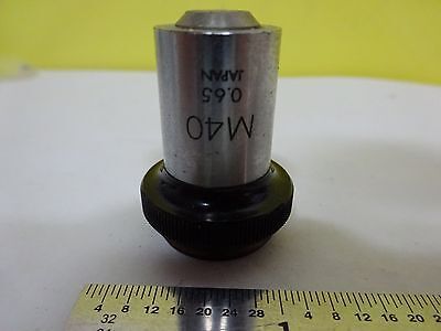 FOR PARTS MICROSCOPE OBJECTIVE OLYMPUS M40 OPTICS AS IS BIN#P7-31