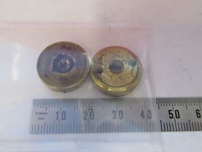 ANTIQUE BRASS BAUSCH LOMB SPANNER NUT PAIR MICROSCOPE PART AS PICTURED &F6-B-117