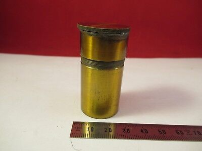 ANTIQUE BRASS EMPTY OBJECTIVE CAN LEMADERLEY FRANCE MICROSCOPE PART #66-A-44