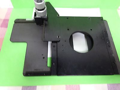 MICROSCOPE PART NICE POLYVAR REICHERT LEICA TABLE STAGE MICROMETER AS IS BIN#60