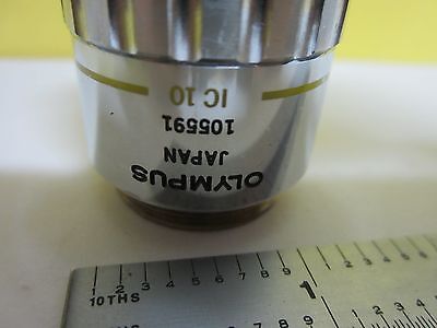 MICROSCOPE PART OLYMPUS OBJECTIVE IC 10X NEOSPLAN  JAPAN OPTICS AS IS BIN#T8-21