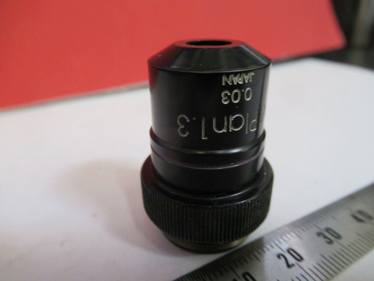 OLYMPUS JAPAN OBJECTIVE 1.3X RARE LENS MICROSCOPE PART as pictured B3-B-73