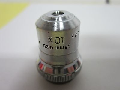 MICROSCOPE VINTAGE PART OPTICAL OBJECTIVE BAUSCH LOMB 10X OPTICS AS IS BIN#E2-11