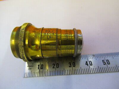 ANTIQUE RJ BECK UK BRASS OBJECTIVE MICROSCOPE PART AS PICTURED P9-A-62