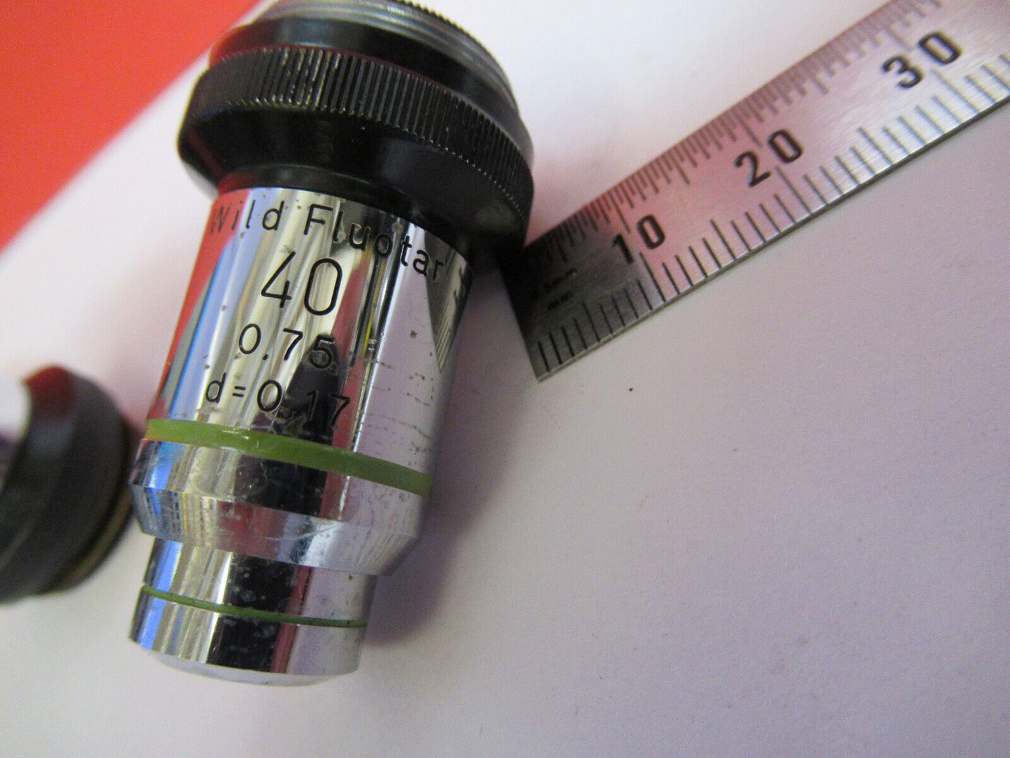 WILD HEERBRUGG SWISS OBJECTIVE 40X LENS FLUOTAR MICROSCOPE PART OPTICS Y6-B-38