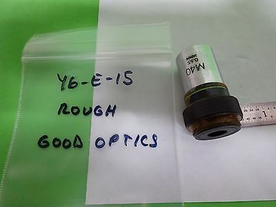 MICROSCOPE PART OBJECTIVE OLYMPUS M40 40X [fair] OPTICS AS IS BIN#Y6-E-15