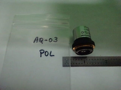 MICROSCOPE PART ZEISS GERMANY POLMI OBJECTIVE 4X POL OPTICS AS IS #AQ-03