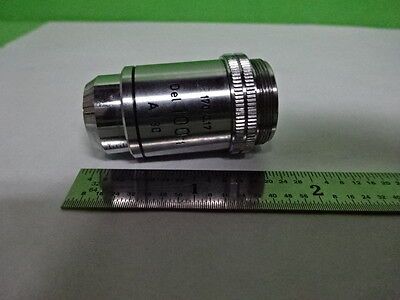 MICROSCOPE PART VINTAGE OBJECTIVE LEITZ 100X GERMANY JENA OPTICS AS IS B2-M-04