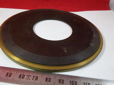 BRASS STAGE TABLE NEOPHOT AUS JENA GERMANY MICROSCOPE PART AS PICTURED #5-A-59