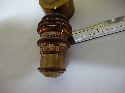 MICROSCOPE PART ANTIQUE OBJECTIVE BRASS BAUSCH LOMB OPTICS AS IS BIN#X3-41