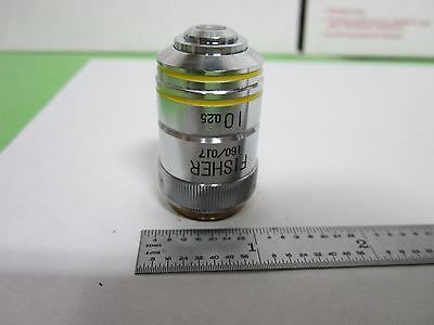 MICROSCOPE PART OBJECTIVE FISHER 10X OPTICS AS IS BIN#Q8-66