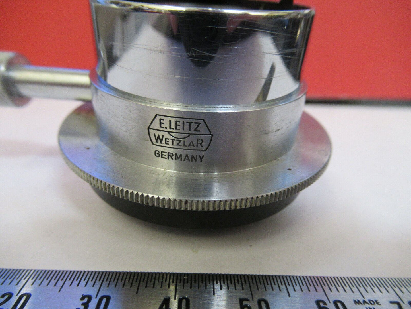 LEITZ WETZLAR CONDENSER + IRIS DIAPHRAGM MICROSCOPE PART AS PICTURED #87-FT-A10