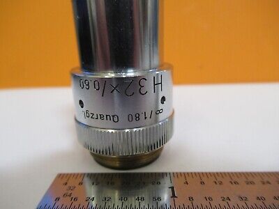 LEITZ QUARTZ UV OBJECTIVE H 32X INFINITY OPT MICROSCOPE PART AS PICTURED 8C-A-56