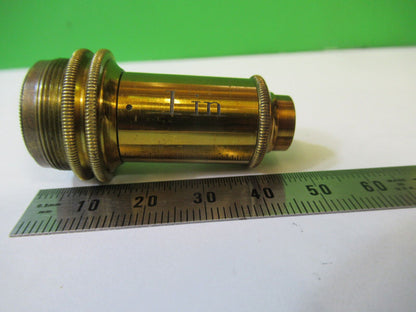 ANTIQUE BRASS HENRY CROUCH LONDON 1" OBJECTIVE MICROSCOPE AS PICTURED &22-A-15