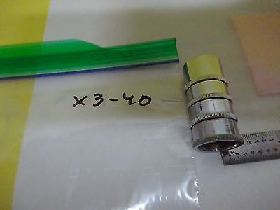 MICROSCOPE PART VINTAGE OBJECTIVE SCREW ON SECTIONS OPTICS AS IS BIN#X3-40