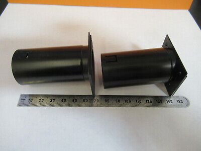 LEICA DMRB BRASS EYEPIECE OCULAR HOLDER PAIR MICROSCOPE PART AS PICTURED R7-A-49