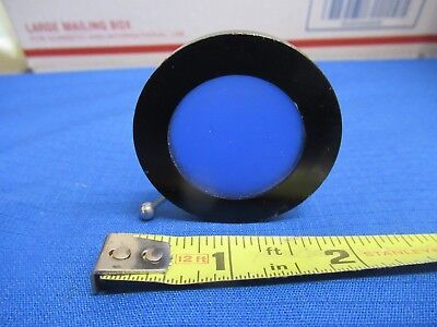 REICHERT AUSTRIA MOUNTED BLUE FILTER MICROSCOPE PART OPTICS AS PICTURED &S1-A-34