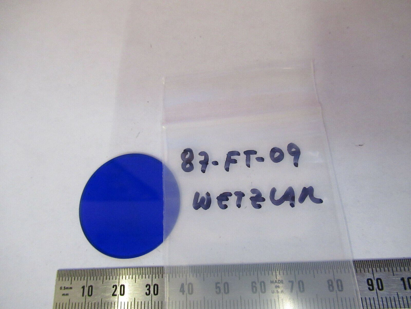 MONO WETZLAR BLUE OPTICS GLASS FILTER MICROSCOPE PART AS PICTURED &87-FT-09