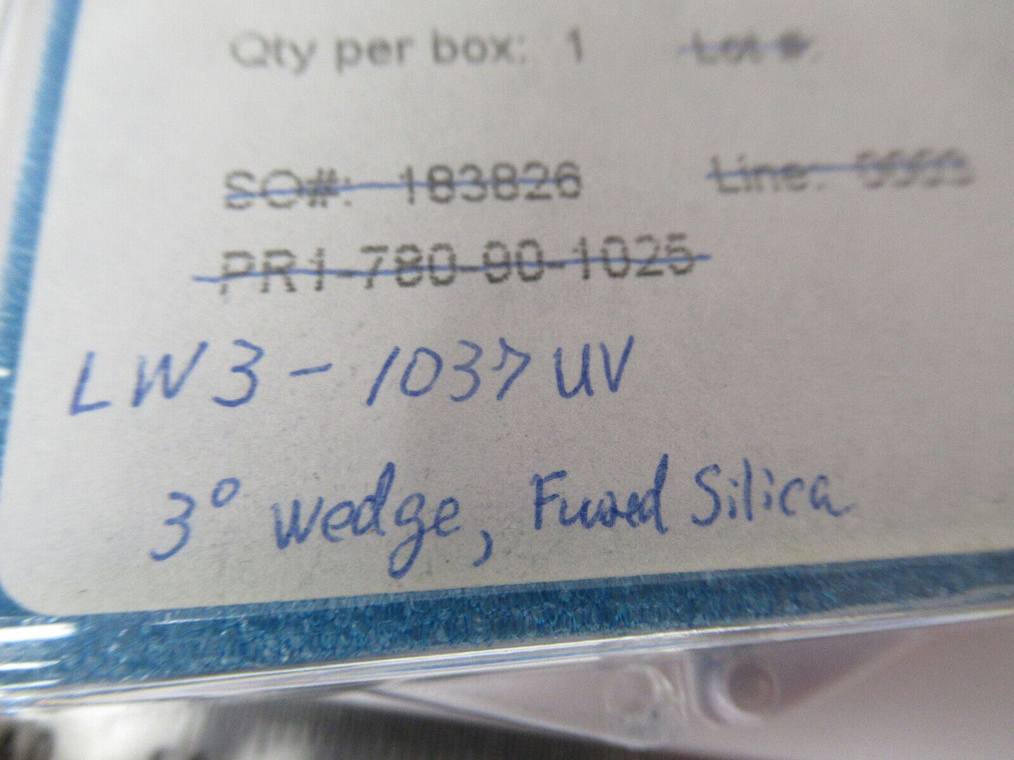 OPTICAL FUSED SILICA UV GLASS WEDGE CVI  OPTICS AS PICTURED &W6-A-14