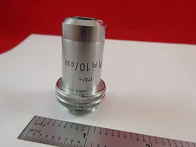 MICROSCOPE PART LEITZ GERMANY OBJECTIVE PL FL 10X OPTICS AS IS BIN#K9-B-24