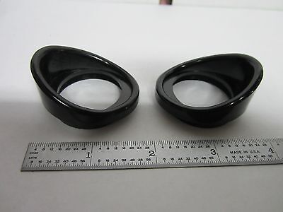 MICROSCOPE PART  PAIR EYEPIECES GUARDS AS IS OPTICS BIN#R2-43