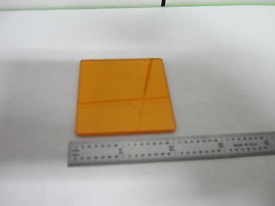 OPTICAL ORANGE FILTER GLASS LASER OPTICS AS IS BIN#L2-25